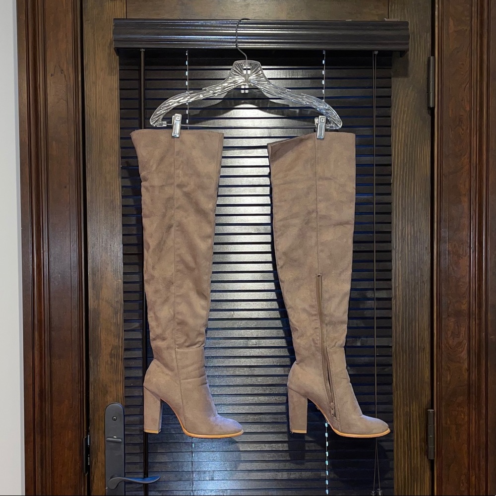 Over the Knee Beige Boots